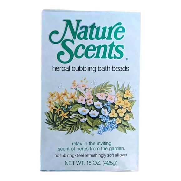 Jergens Vintage Nature Scents Herbal Bubbling Bath Beads 15 oz 80s 90s Relaxing - Picture 1 of 6